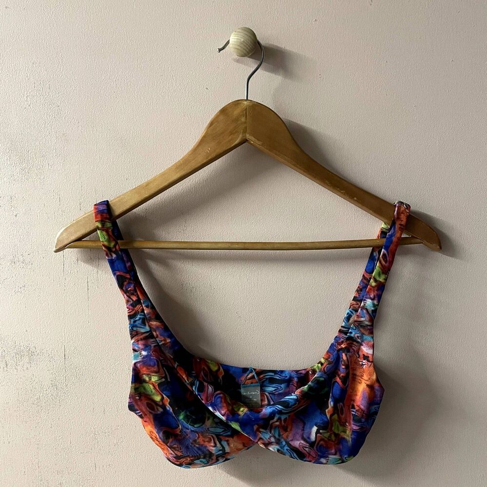 Gonza Revolve NWOT Marble Swirl Twist Bikini Top Size S